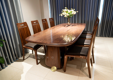 Bàn ăn gỗ óc chó V'LEVEL ONE BA-11